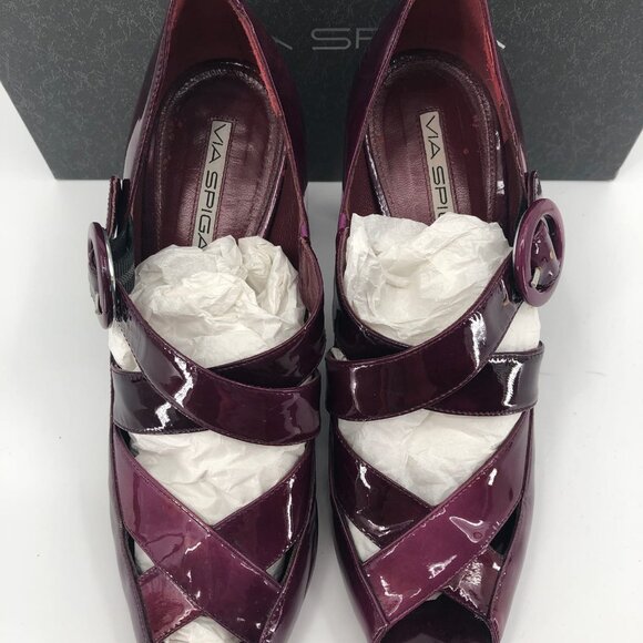 Via Spiga Purple Open Toe Heels | Made in Italy - Picture 5 of 5